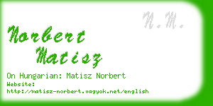 norbert matisz business card